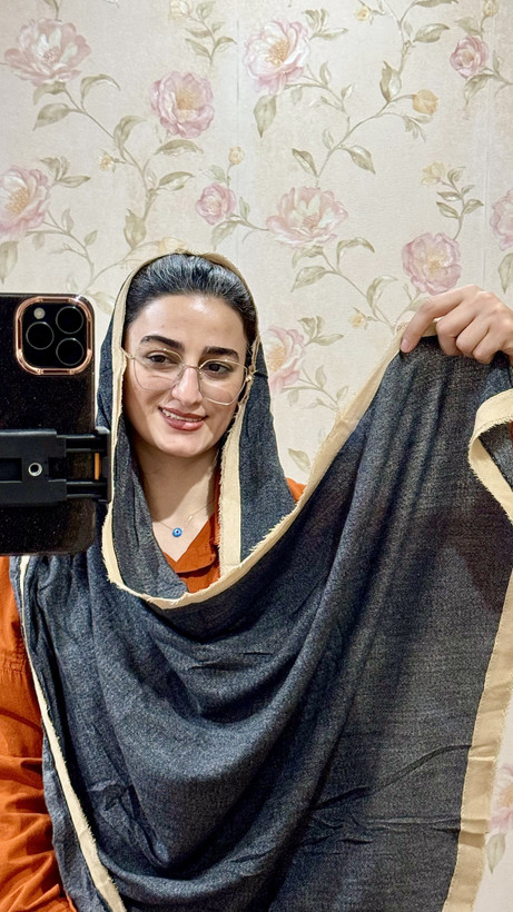 شال حاشیه تیکه دوزی پاییزه