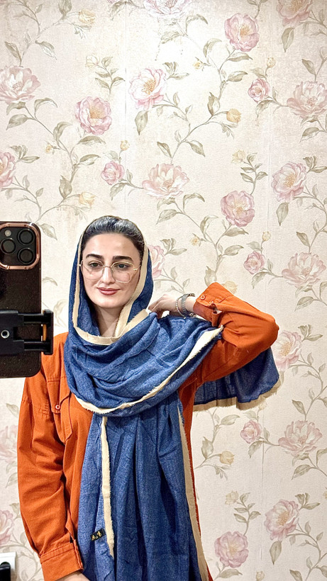 شال حاشیه تیکه دوزی پاییزه