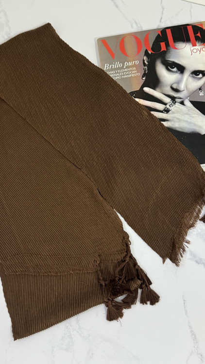 شال پلیسه قهوه ای