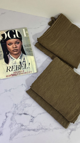 شال پلیسه برشکا موکا (قهوه ای) شاین