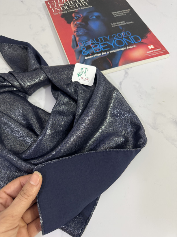 روسری یا مینی اسکارف ابریشم سورمه ای